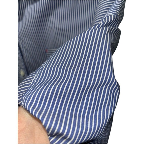 Tommy Bahama Women's Breezy Bliss Stripe Button Down Shirt Size Large Blue White - Picture 8 of 11